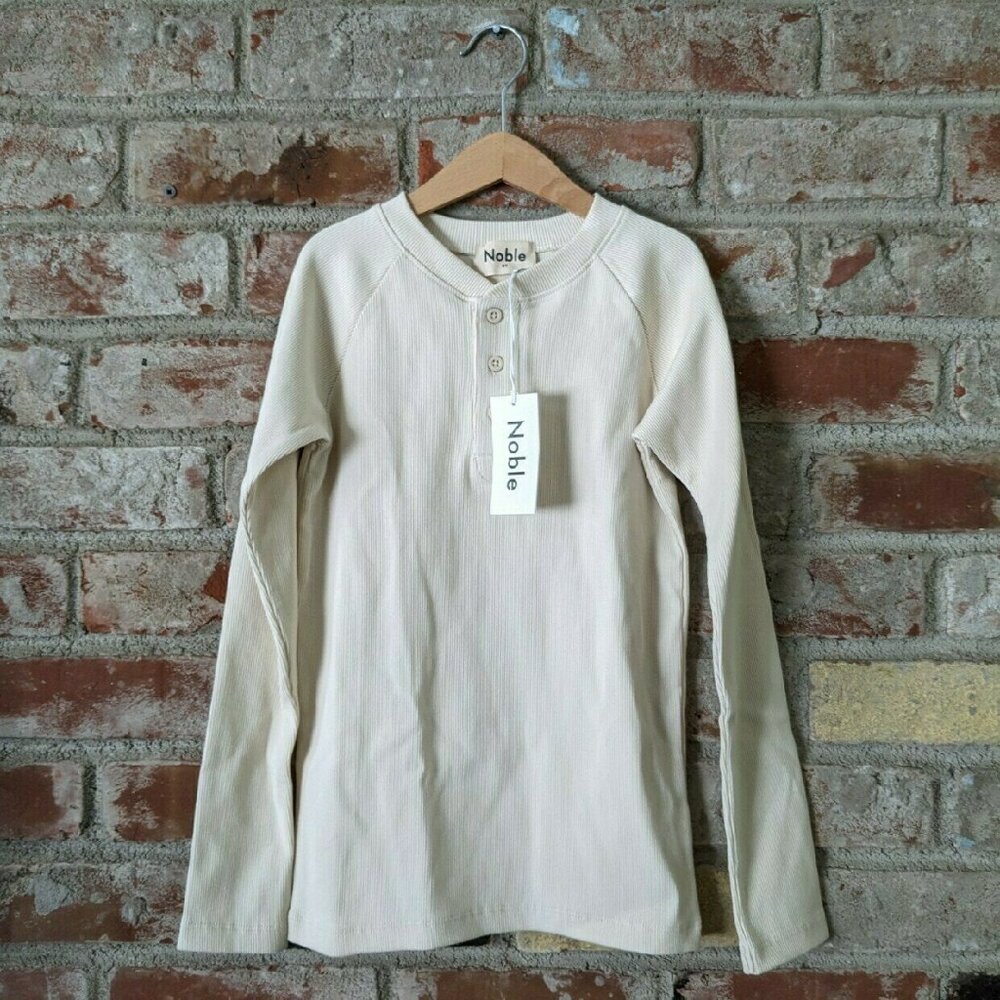 NWT Noble Organic Rib Long-Sleeve Henley
